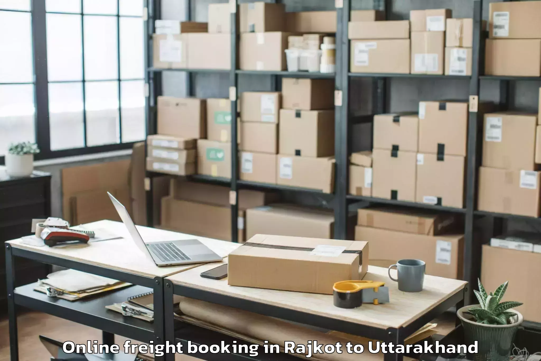 Professional Rajkot to Pantnagar Airport Pgh Online Freight Booking